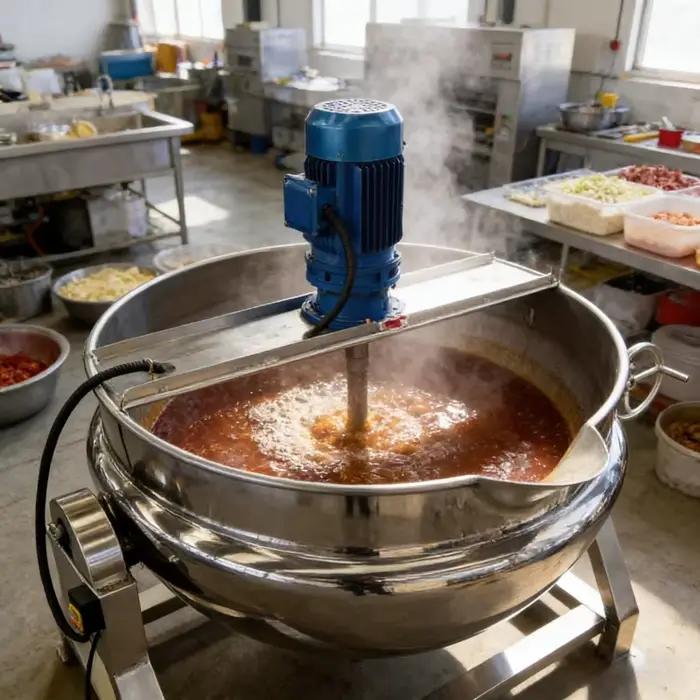 Marmite de Cuisson Industrielle Automatique à Double Enveloppe 1000L en Acier Inoxydable à Chauffage Rapide pour le Traitement Thermique des Aliments Personnalisable