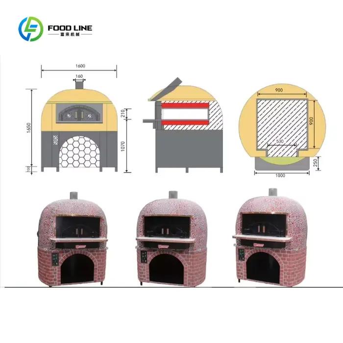 Four à pizza personnalisable commercial de luxe à double porte, électrique, à gaz, au bois, équipé pour boulangerie italienne pour restaurant occasions spéciales