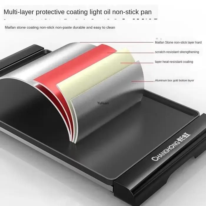 Grande plancha électrique 220V pour barbecue domestique