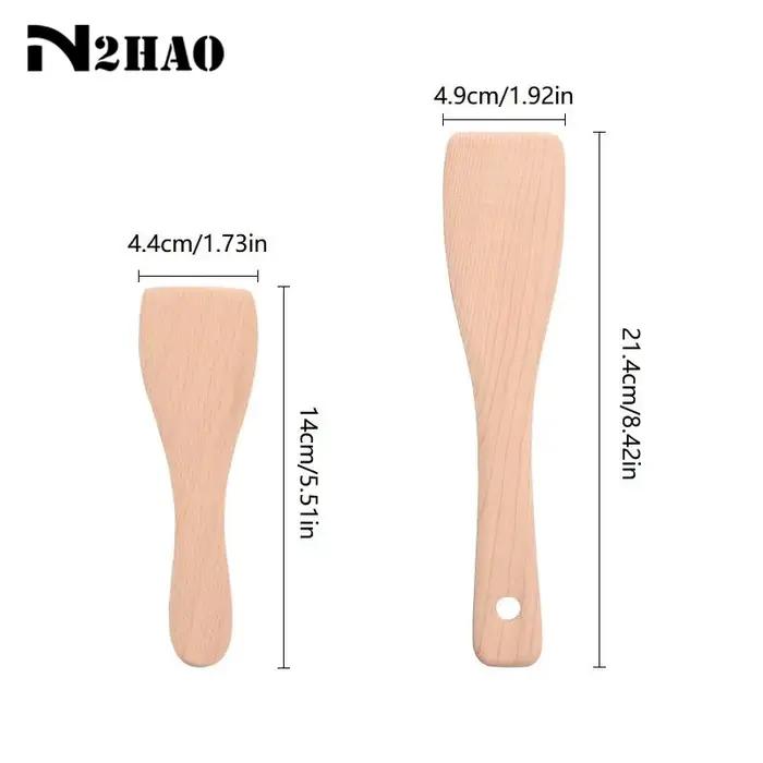 Spatule en bois pour cuisiner et mélanger, spatules en bois pour raclette, ustensile de cuisine antiadhésif, 1 pièce