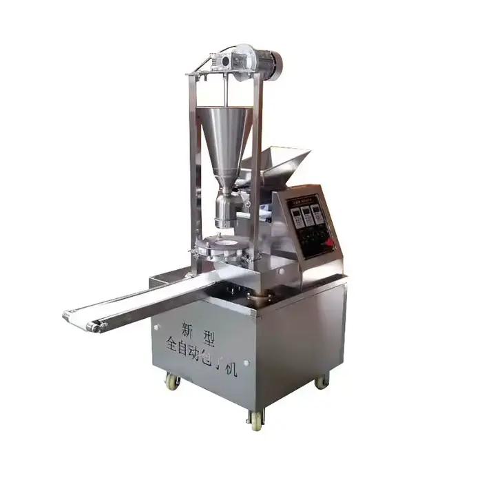 Machine à farcir les petits pains à vapeur ronde, Machine automatique pour petits pains farcis du népal Momo, Machine de fabrication Baozi remplie de viande et de légumes