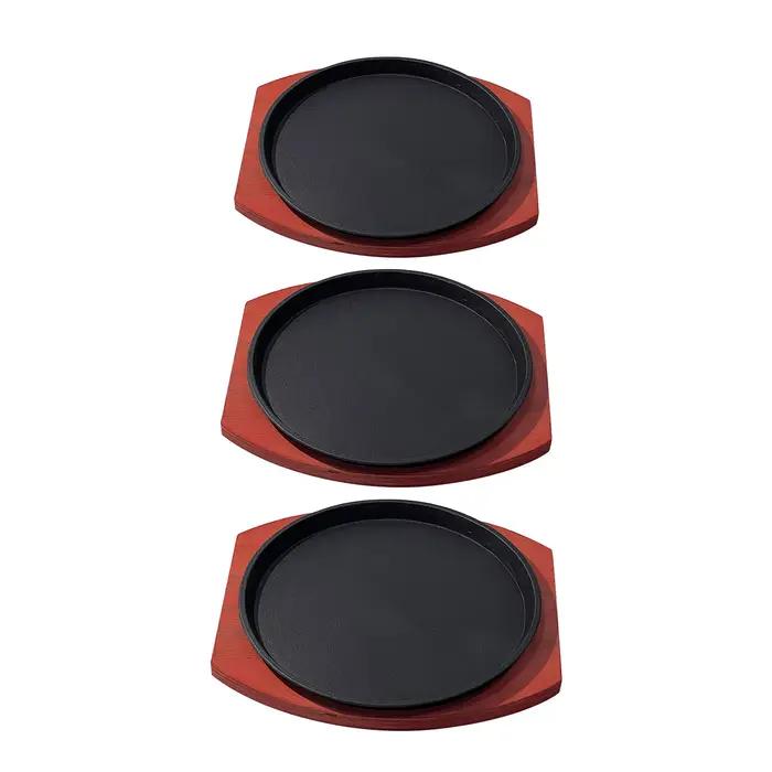 Plateau à steak de taille personnelle avec base en bois, viande scintillante