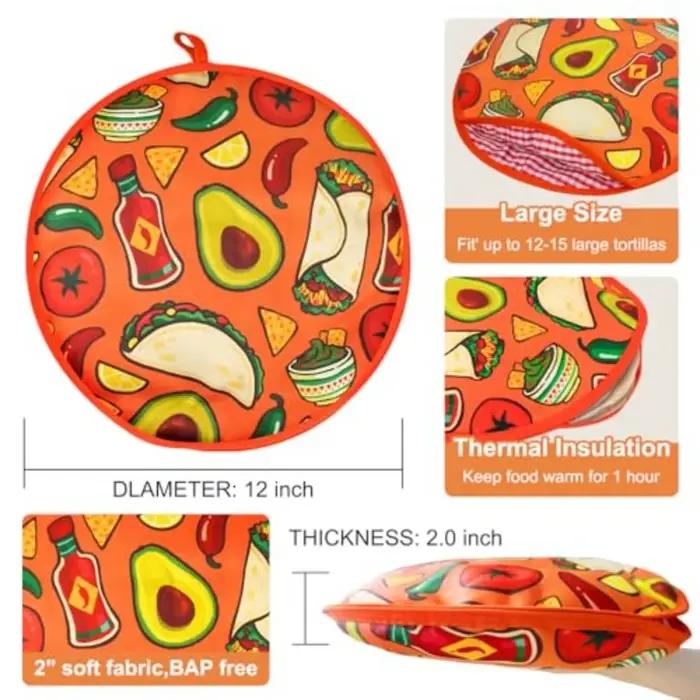 Pochette chauffante pour tortilla de qualité alimentaire