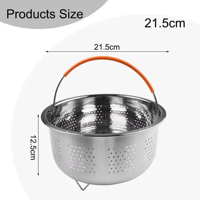 Panier à vapeur en acier inoxydable pour autocuiseur, avec poignée en silicone pour légumes et viandes, pour une cuisson saine et rapide, idéal pour la maison et les occasions spéciales