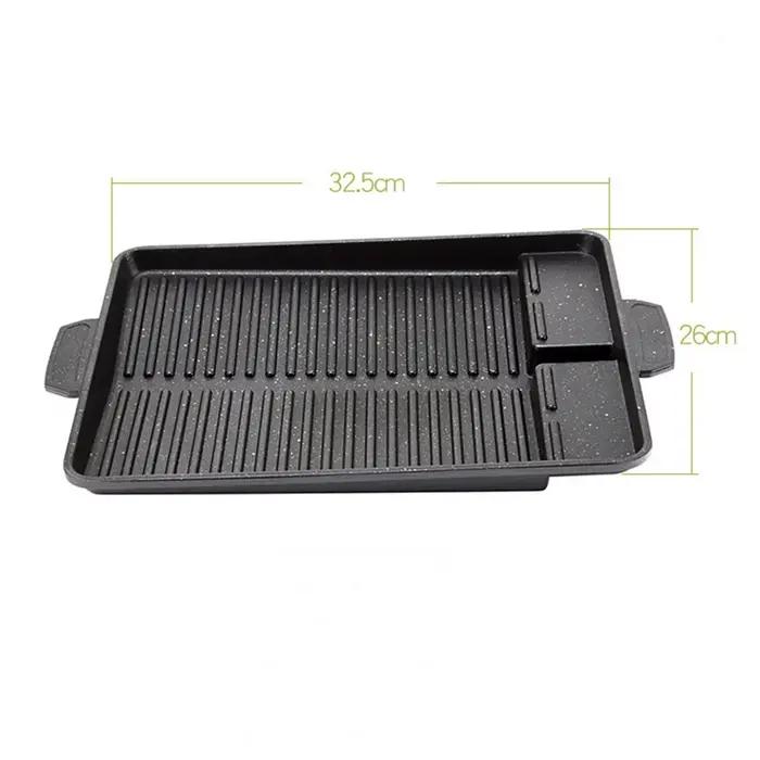 Poêle à barbecue coréenne portable plaque de gril antiadhésive cuisinière à gaz butane pique-nique terrasse plage famille amitié convivialité moments mémorables