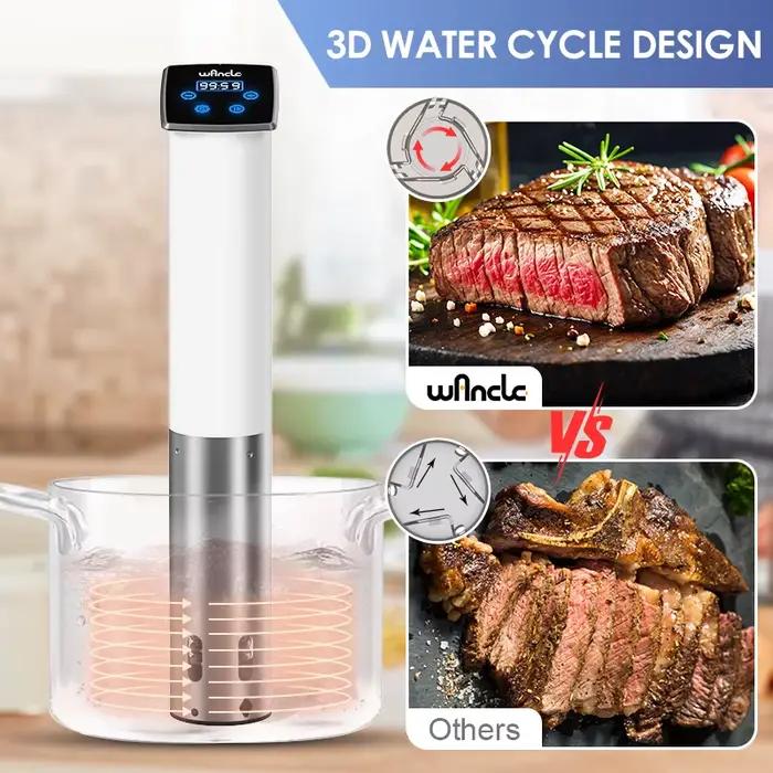 Wancle 1100W étanche sous Vide cuiseur Circulateur d'immersion cuisson précise avec LED affichage numérique mijoteuse
