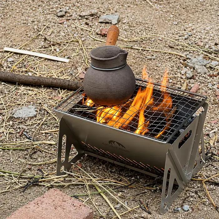 Barbecue pliable pour le camping grills au charbon de bois outils poêle à bois anneaux de camping fourneau de chauffage occasions spéciales
