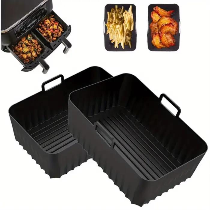 2 pièces de doublures pour friteuse à air Ninja DZ401/DZ550/DZ302 et Foodi - Antiadhésives - Plaques de cuisson en