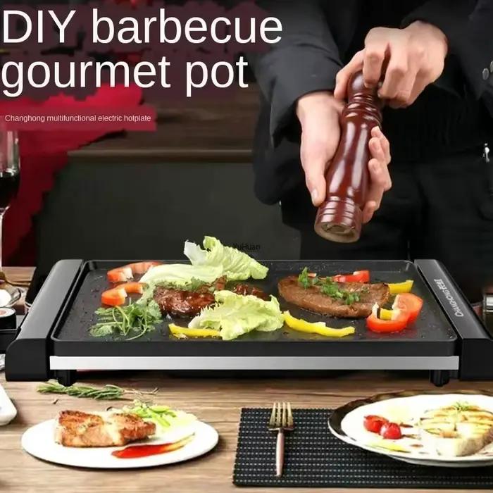 Grande plancha électrique 220V pour barbecue domestique