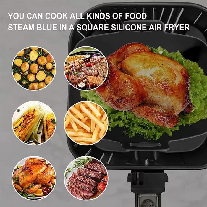 Pots en Silicone Pour Friteuse à Air et Four, Polyvalents et Faciles à Utiliser Pour Des Repas Savoureux Occasions Familiales ou Festives
