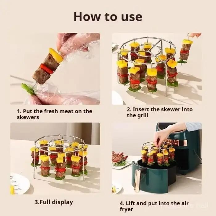 Nouveau grill rond en acier inoxydable pour friteuse à air