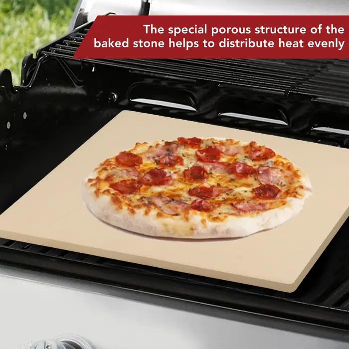 Pierre à Pizza Rectangulaire en Cordiérite pour Cuisson Uniforme Facile à Nettoyer pour Four et Gril Occasions Familiales et Professionnelles