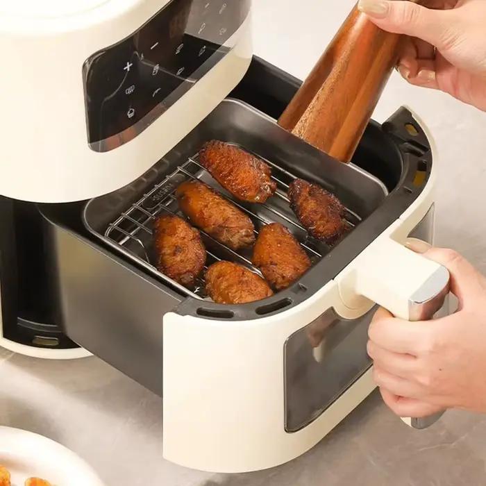 Grille de cuisson ronde carrée en acier inoxydable 304 épaissi pour friteuse à air