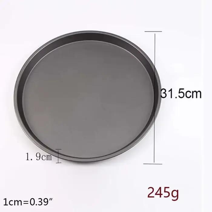 Plaque de cuisson pour pizza en acier au carbone de 9 à 12 pouces antiadhésive avec revêtement intérieur et extérieur pour cuisine professionnelle et maison occassions festives
