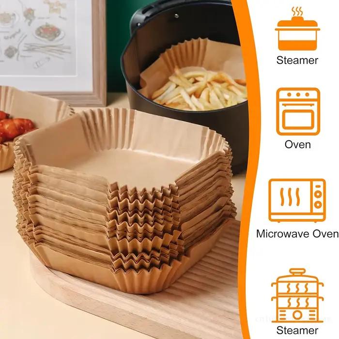 Papiers de cuisson pour friteuse à air : 14x14cm