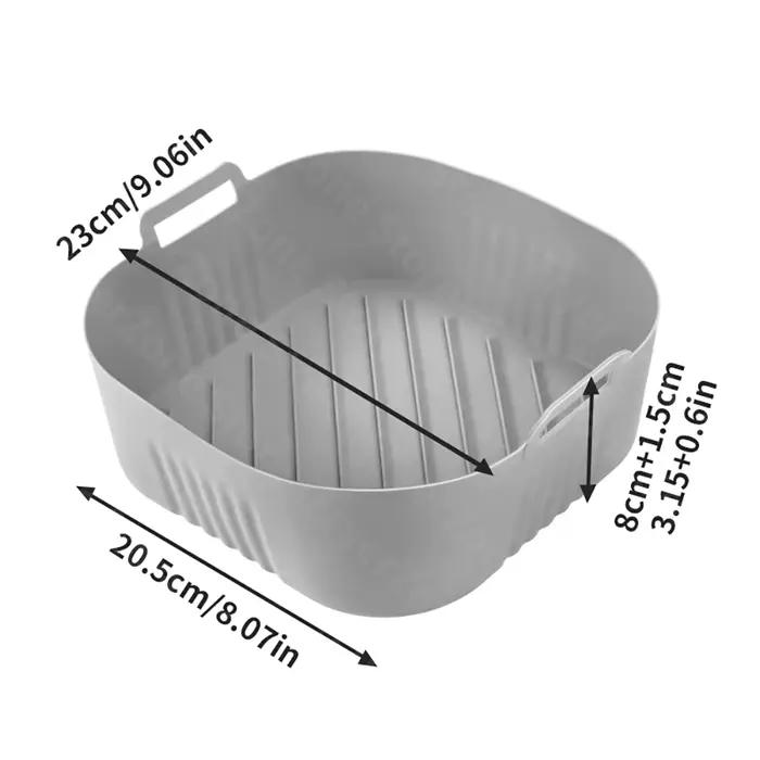 Plat en Silicone pour Friteuse à Air - Compatible Philips Série 2000 NA230/00 et COSORI 5,5L/6L/6,2L - Accessoires de Friteuse à Air Réutilisables XXL - Design Rainuré - Facilité de Nettoyage - Convient à de nombreuses Occasions Spéciales