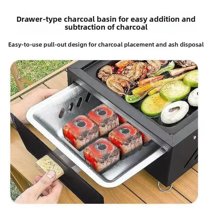 Camping cour Barbecue Grill extérieur Portable charbon de bois