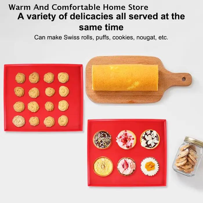 Tapis de cuisson en silicone pour pâtisserie et biscuits, multi-fonctions, antiadhésif, facile à nettoyer, durable et respectueux de l'environnement pour usage quotidien et occasions spéciales
