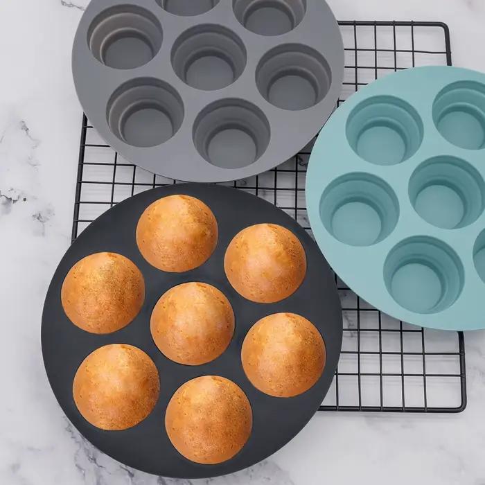 Moule à gâteau rond à sept trous en silicone