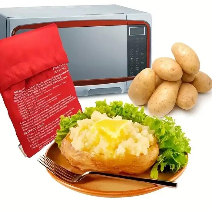 Sac de cuiseur de pommes de terre réutilisable pour micro-ondes en plastique PP lavable en machine pour préparation facile et durable des légumes à cuire au four pour diverses occasions