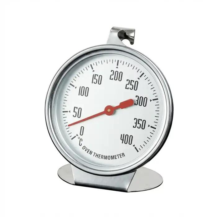 Thermomètre de four en acier inoxydable 0-400 ° Grand cadran - À accrocher ou à poser pour la mesure de la température