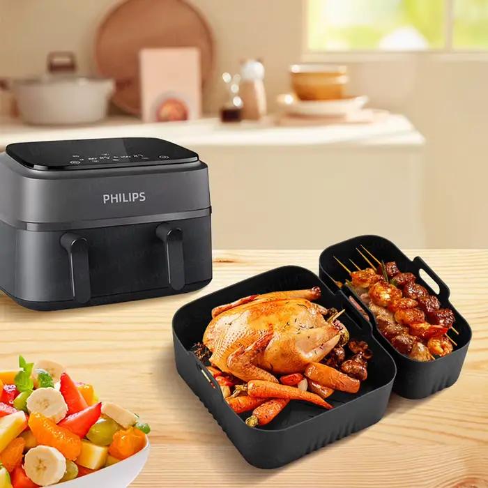 2 pièces, moules en silicone réutilisables 6+3L pour friteuse à air Philips série 3000 NA350/00