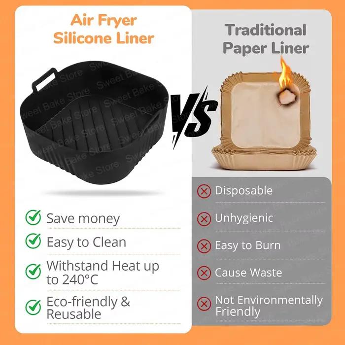 Moule antiadhésif en Silicone pour friteuse à Air réutilisable