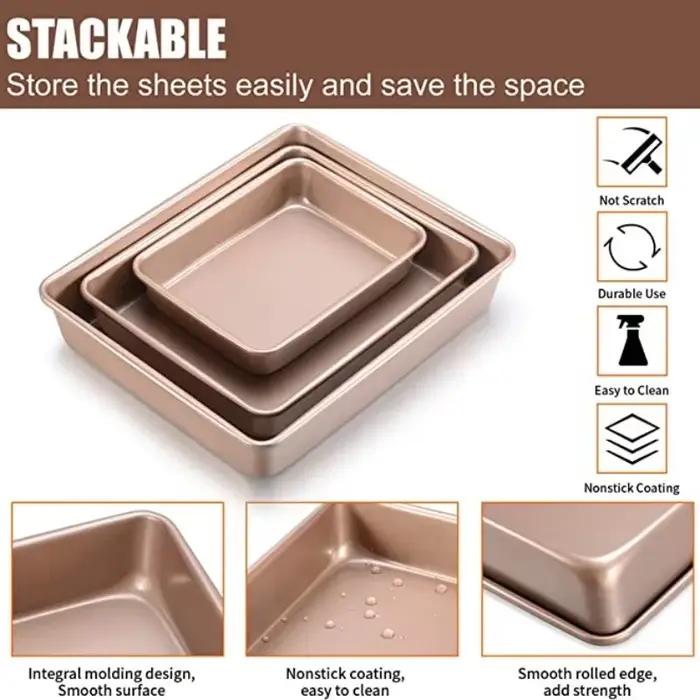 Plateau de cuisson en acier au carbone avec surface antiadhésive pour four, idéal pour les gâteaux moelleux et plats savoureux, offre multiple couleurs pour personnaliser votre cuisine, durable et facile à entretenir