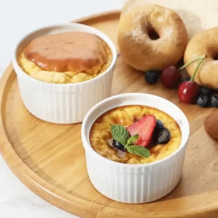 Bol de cuisson en porcelaine Ramekin de 8 Oz avec couvercle
