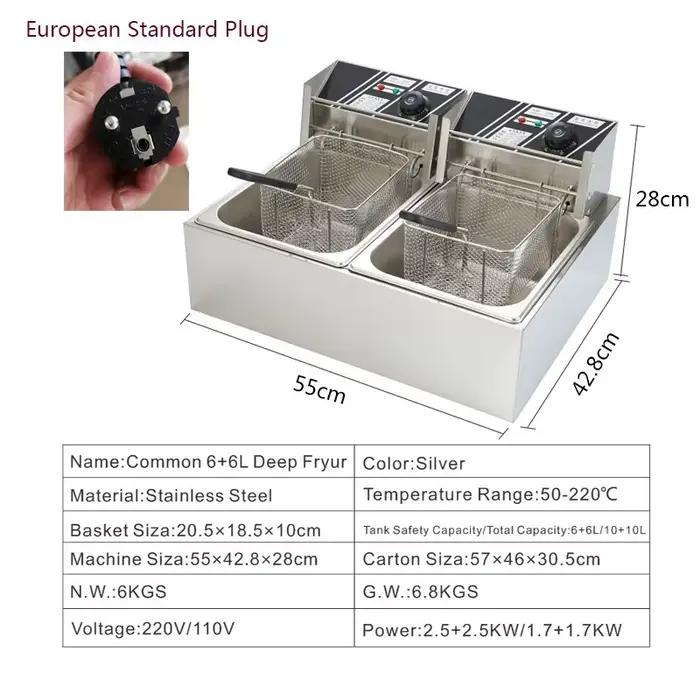 Friteuse de bureau commerciale en acier inoxydable