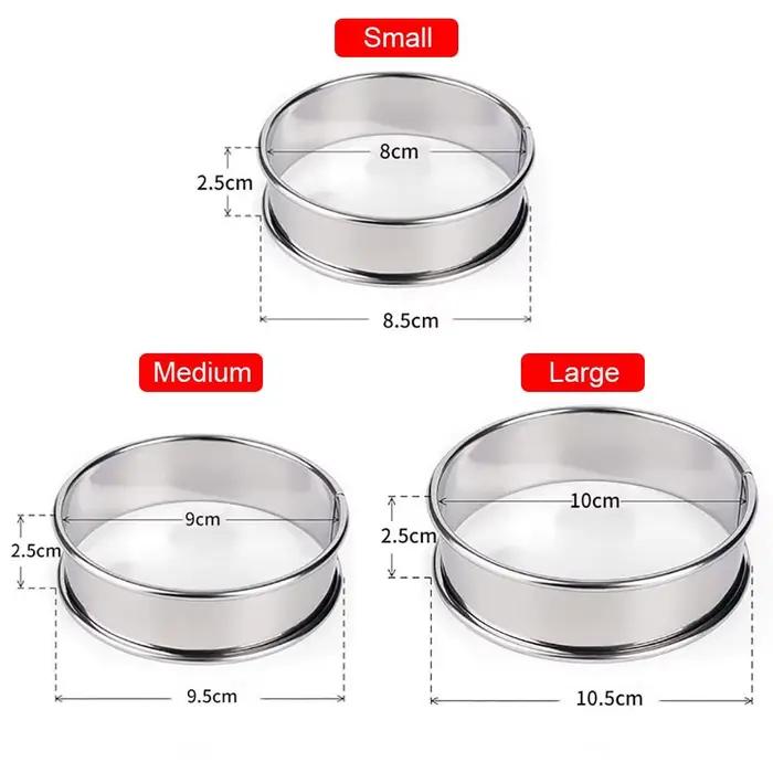 Anneaux à tarte à muffins en acier inoxydable