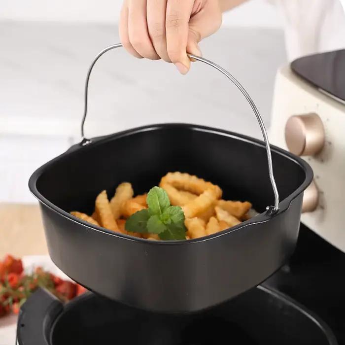 Panier de friteuse à Air carré en acier antiadhésif