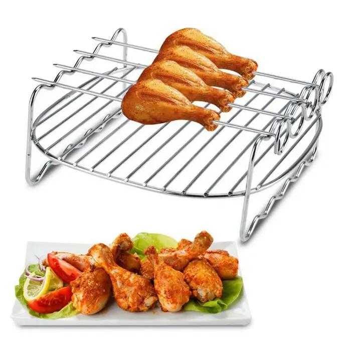 Plateau de cuisson brochettes friteuse à Air support en acier inoxydable