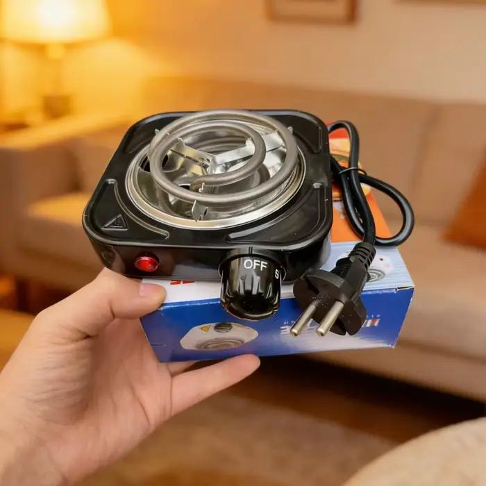 Cuisinière électrique 500W métal laqué avec brûleur à charbon pour café et shisha pour usage domestique et voyage