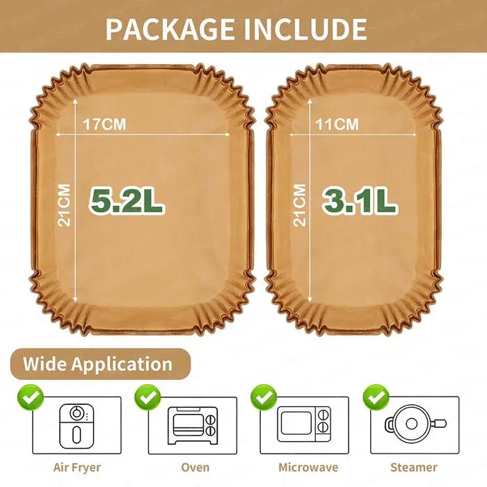 Feuilles de papier de cuisson jetables pour friteuses à air Philips Airfryer série 3000 en quatre couleurs pour une cuisine propre et durable
