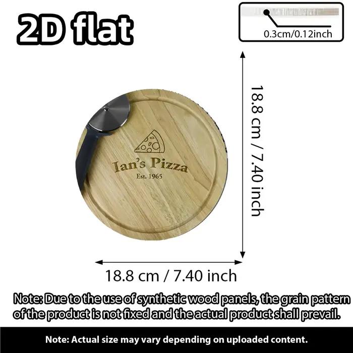 Planche à pizza ronde en bois personnalisée – une idée cadeau pour les amateurs de pizza, une surprise de Noël ou d'anniversaire exclusive.