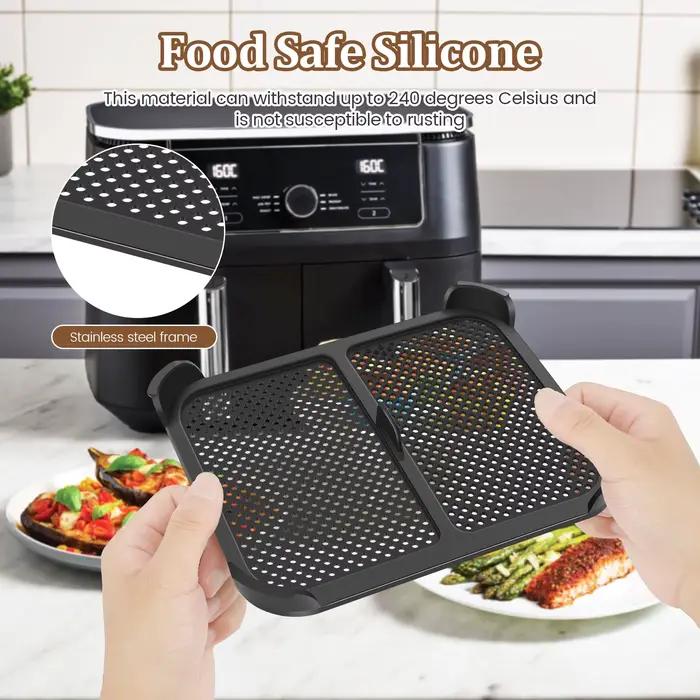 Écrans anti-éclaboussures pour friteuse à air Ninja Foodi Max Double Zone AF400EU AF451EU AF400DE AF451DE en acier inoxydable avec revêtement en silicone pour une utilisation à long terme et sans souci