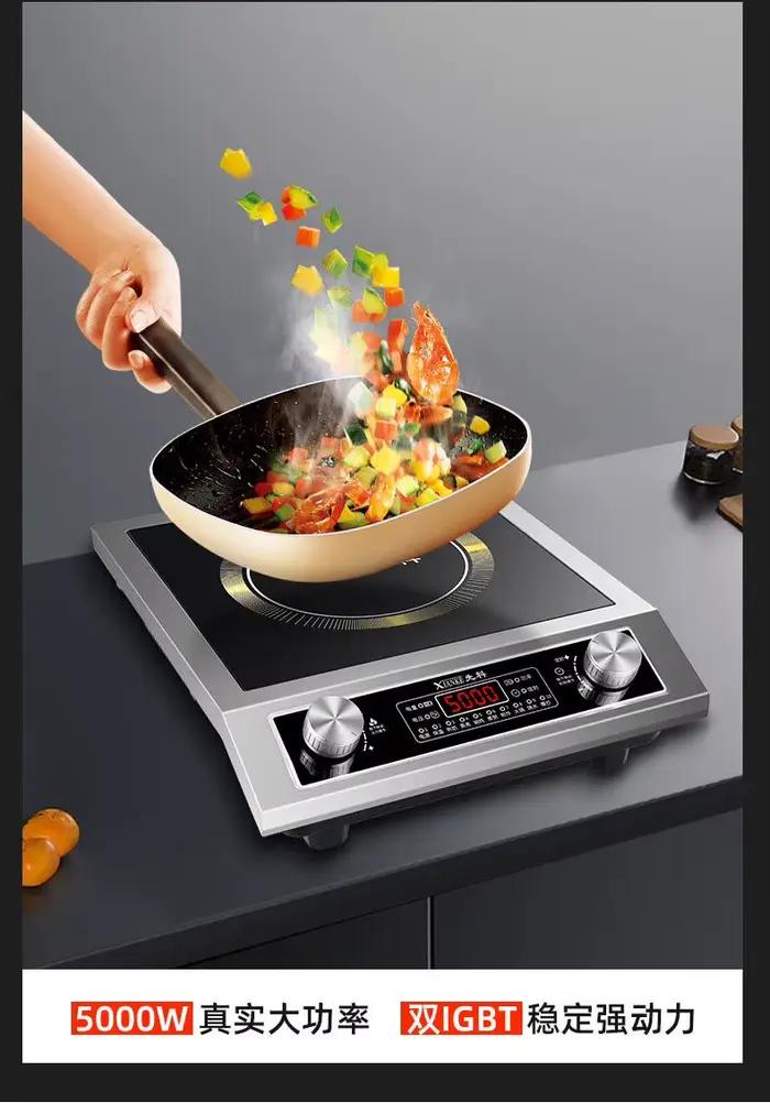 Table de cuisson à induction commerciale haute puissance 5000 W avec cuisinière à chaleur plate intégrée pour le friture professionnelle