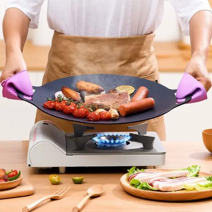 Poêle à barbecue coréenne avec revêtement en pierre médicale
