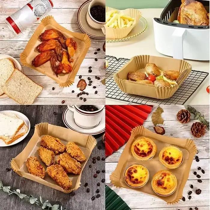 50 paquets de papier antiadhésif pour friteuse à air