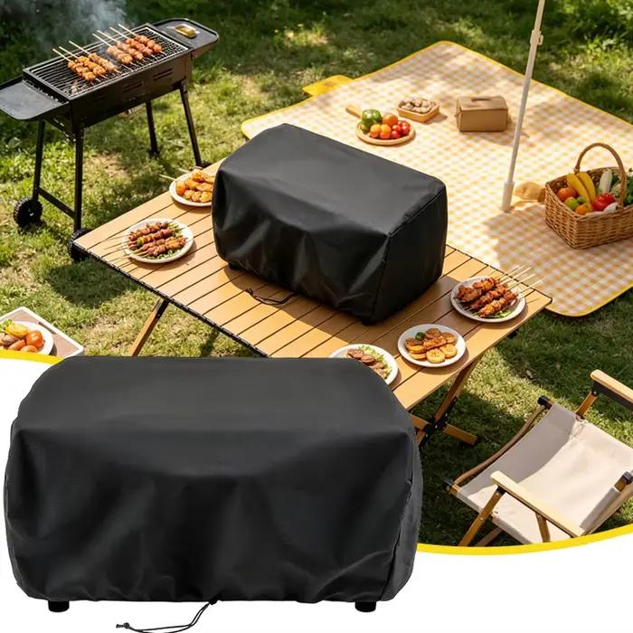 1 housse de protection noire pour four avec cordon de serrage réglable