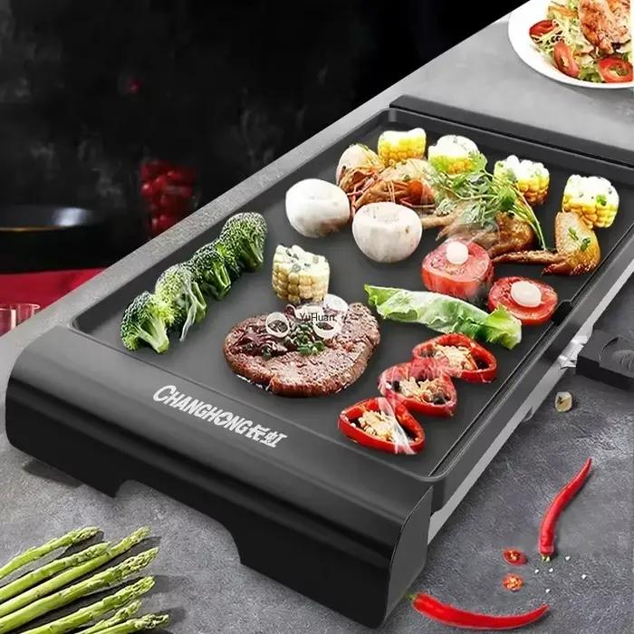Grande plancha électrique 220V pour barbecue domestique