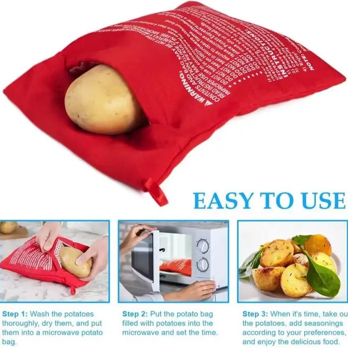 Sac de cuisson pour pommes de terre et patates douces micro-ondes réutilisable et facile à nettoyer pour soirées entre amis et fêtes familiales