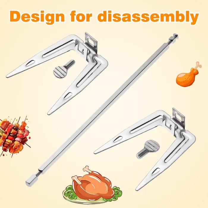 Fourchette en acier inoxydable pour friteuse à air, rôtissoire de poulet, grillade de viande de poisson, accessoire de barbecue pour usage domestique et événements sociaux