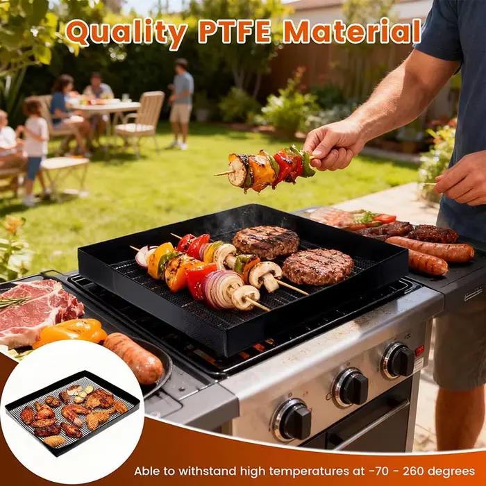 YOMEEI 1 pièce Tapis de cuisson antiadhésif noir