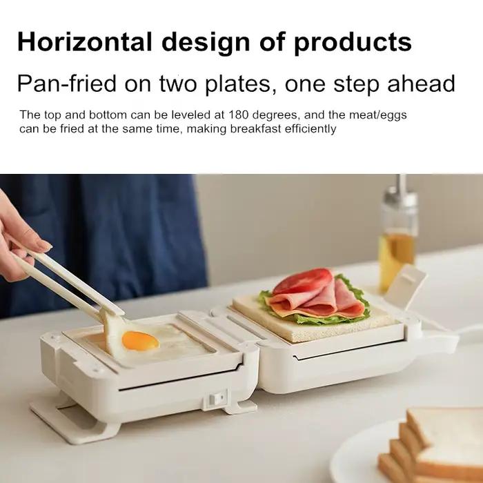 Machine à sandwich et gaufrier 2-en-1 compacte pour le petit-déjeuner à domicile