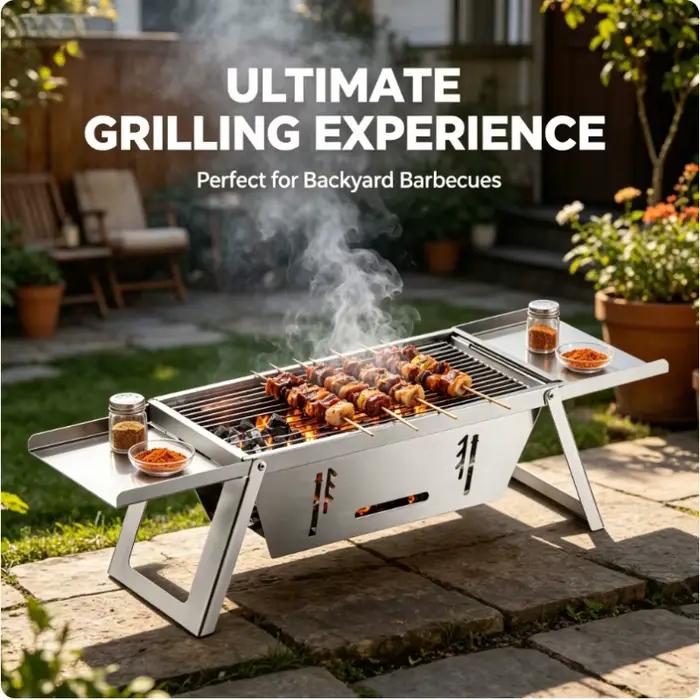 Barbecue portable en acier inoxydable épaissi