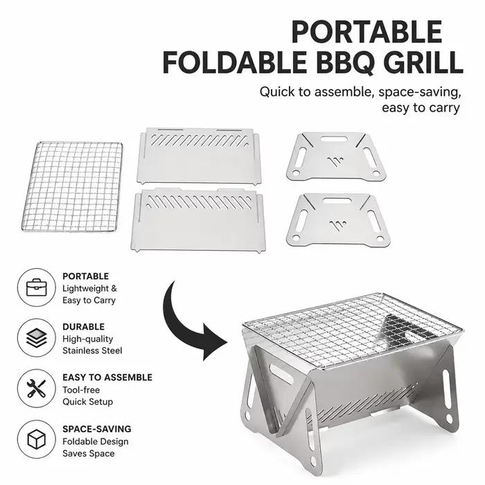 Barbecue pliable pour le camping grills au charbon de bois outils poêle à bois anneaux de camping fourneau de chauffage occasions spéciales