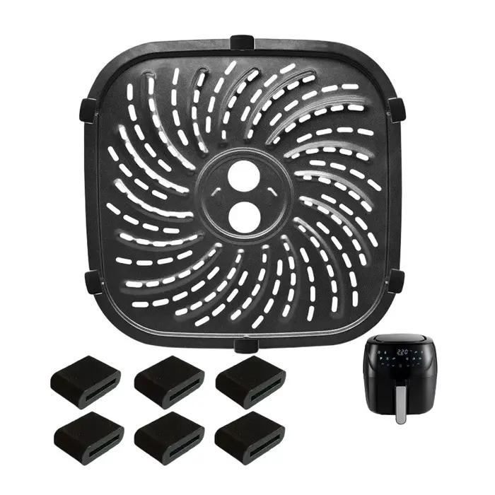 Plaque de cuisson pour friteuse à air PowerXL Pro 6 QT, construction en acier inoxydable, noir, plusieurs tailles 19,2 19,2CM 22 22CM