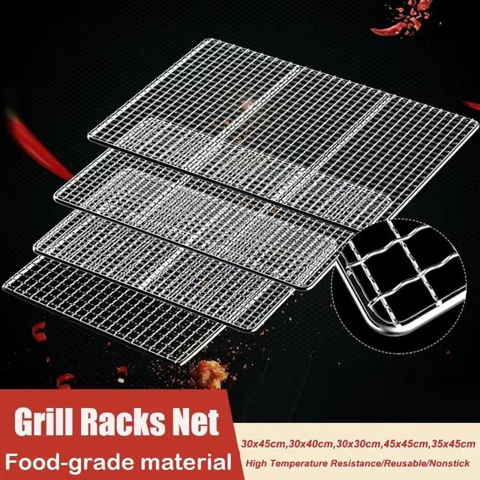 Grille de cuisson carrée réutilisable en fil de fer robuste pour barbecue, pique-nique, camping et autres événements en plein air